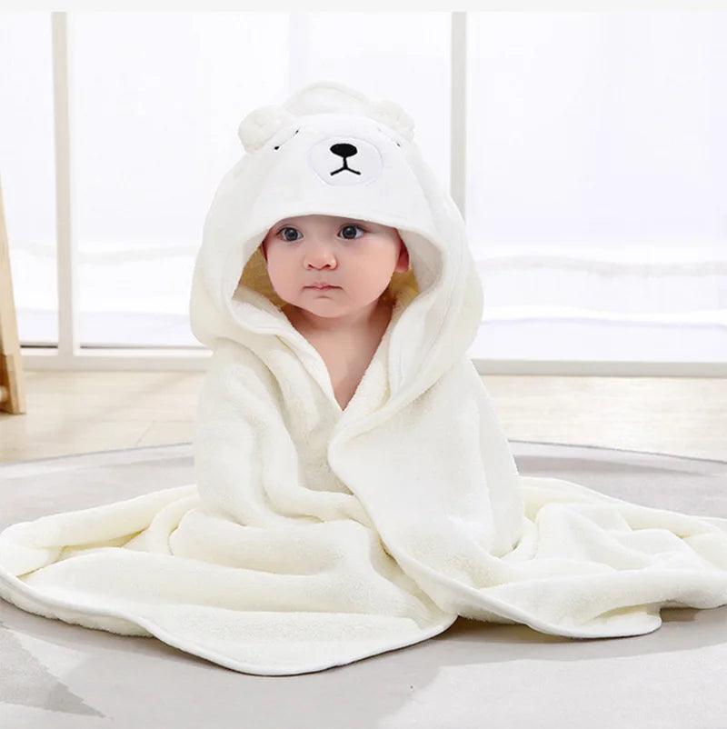 Cartoon Animal Baby Bath Towels Soft Newborn Hooded Towel Blanket Toddler Bathrobe Warm Sleeping Swaddle Wrap for Boys Girls - E-line.com