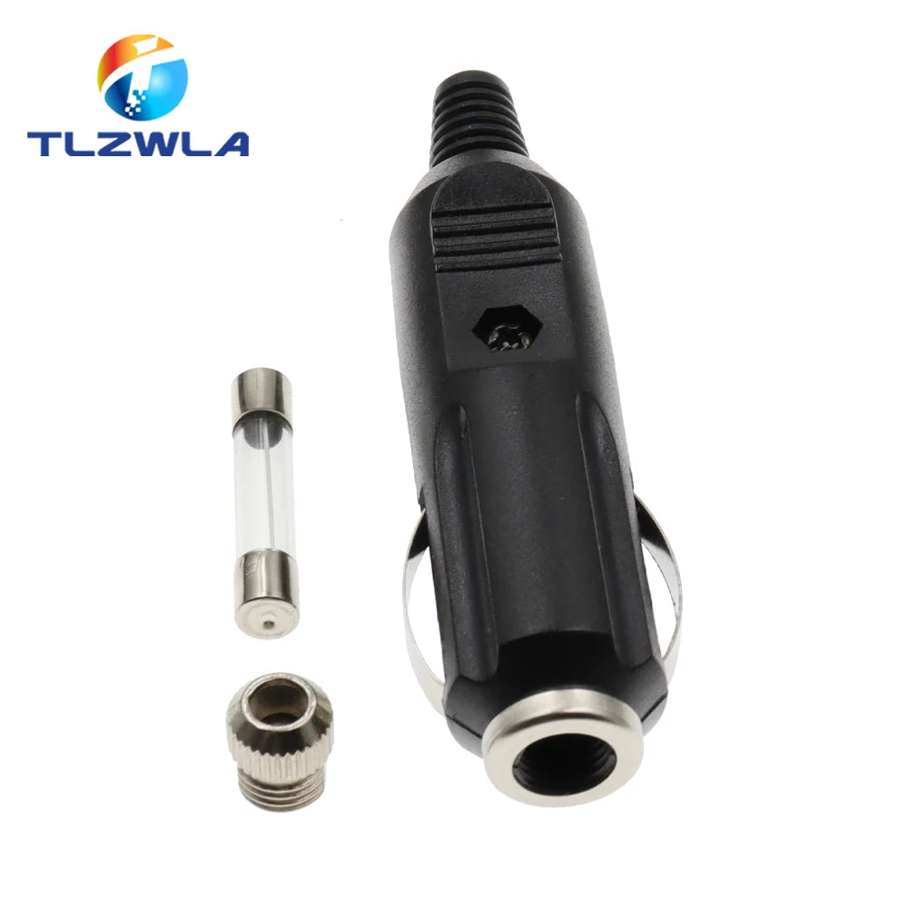 1PCS Car Male Cigarette Lighter Socket Converter Plug Plastic And Metal Car Accessories 12V 24V 10A Fuse tube