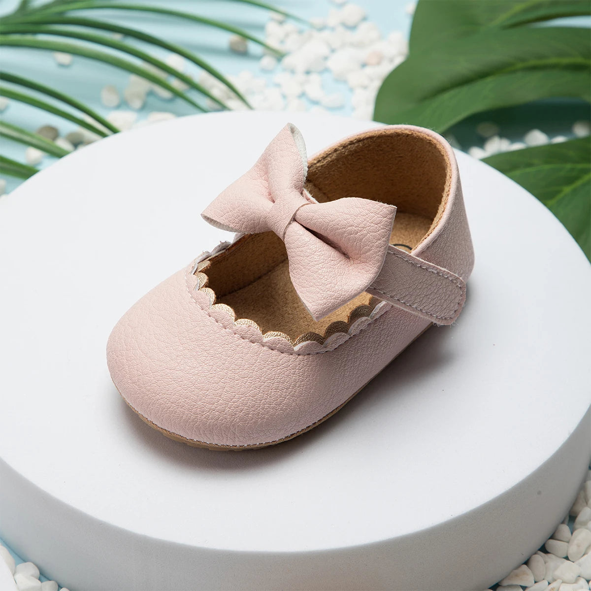 Meckior Baby Girl Shoes Leather Rubber Sole Anti-slip Toddler First Walkers Infant Crib Shoes Newborn Girl New Baby Shoes