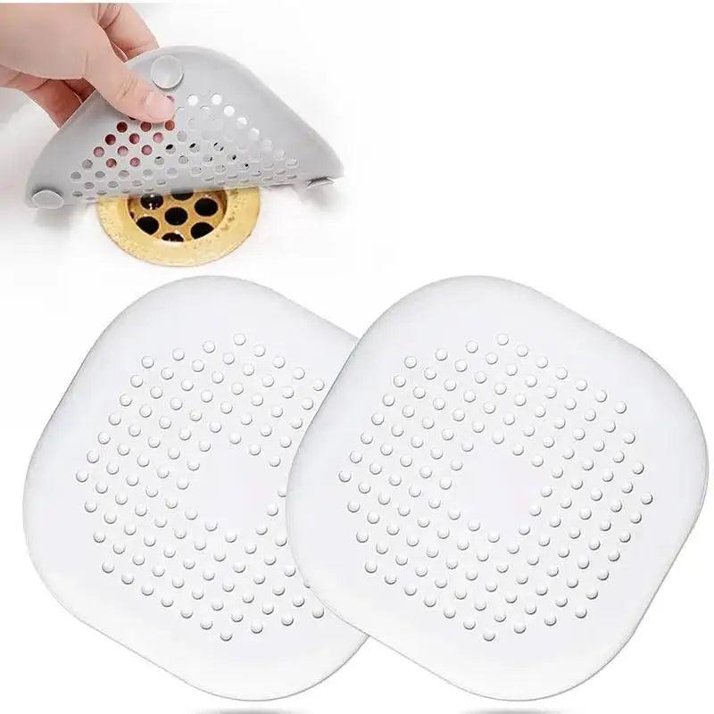 Durable Silicone Square Shower Drain Cover Prevents Sink Clogging, Shower Drain Strainer, Adsorption Sink Strainer, Convenient