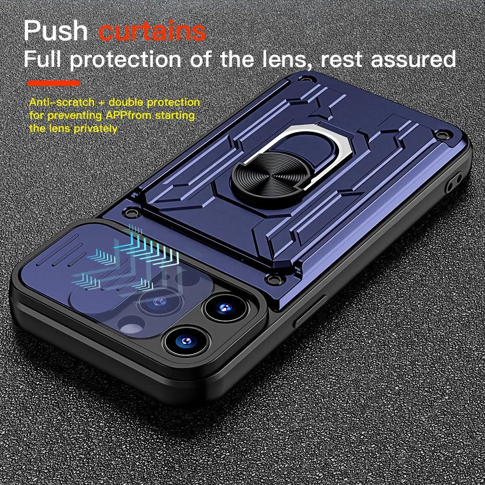 Peatkop Shockproof Case for iPhone 14 Pro Max 14Plus SE 2022 Card Bag Camera Protection Ring Phone Cover for iPhone 11 12 13 Pro - E-line.com