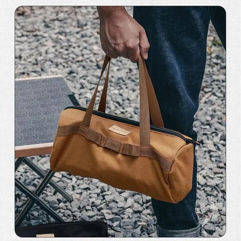 Cylinder Handheld Storage Bag Large Capacity Thickened Camping Tent Peg Bag Sundries Storage Bag Tool Bag - E-line.com