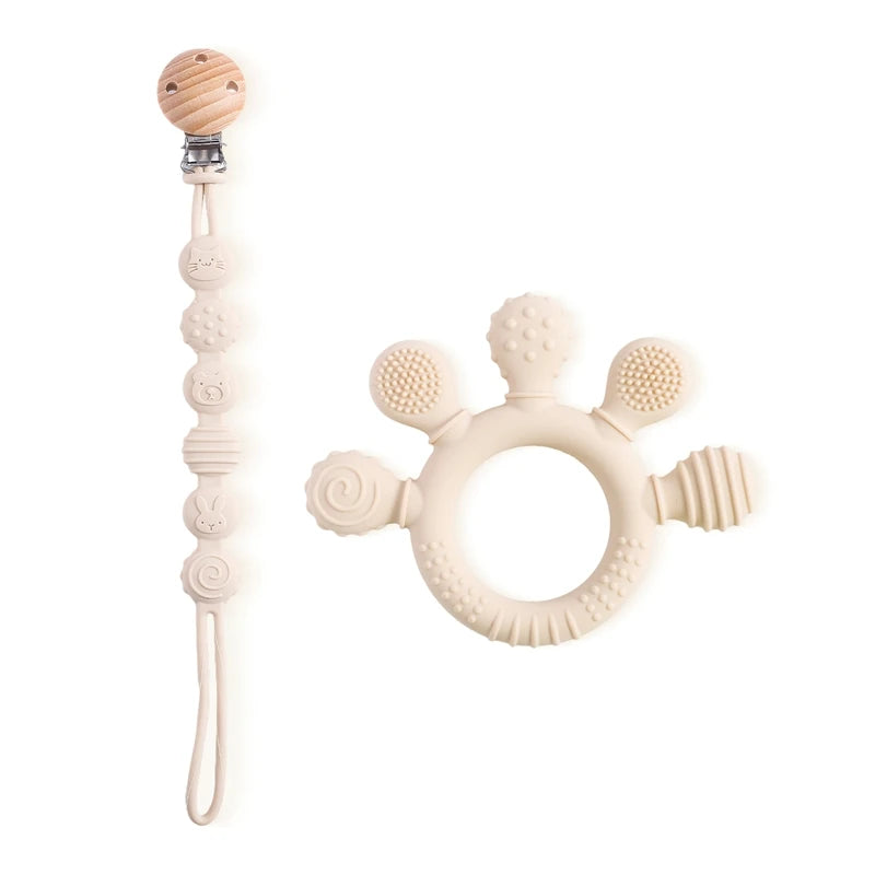 Baby Silicone Teether Infant Pacifier Chain Clip Food Grade Silicone Soother Chain Nipple Holder  Baby Nursing Good Teething Toy
