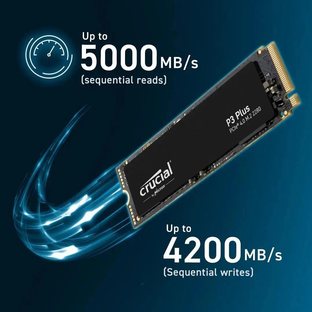 Crucial P3 Plus 2TB 1TB 500GB PCIe Gen4 3D NAND NVMe M.2 2280 SSD, up to 5000MB/s  Solid State Drive Disk(OEM Package)