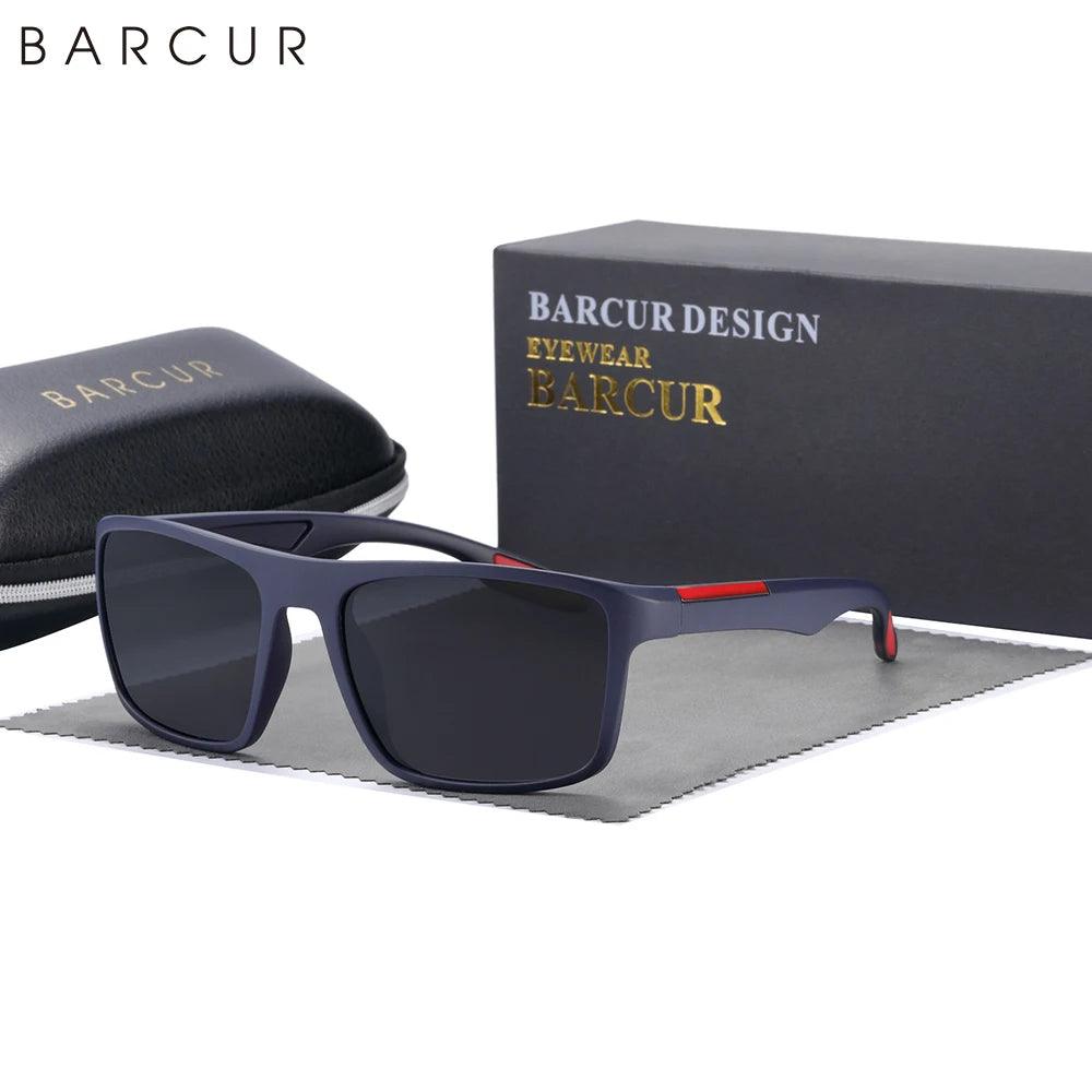 BARCUR TR90 Mens Sunglasses Polarized Ultralight Sports Sun Glasses For Women Square Eyewear UV400 Protection Eyewear Oculos - E-line.com