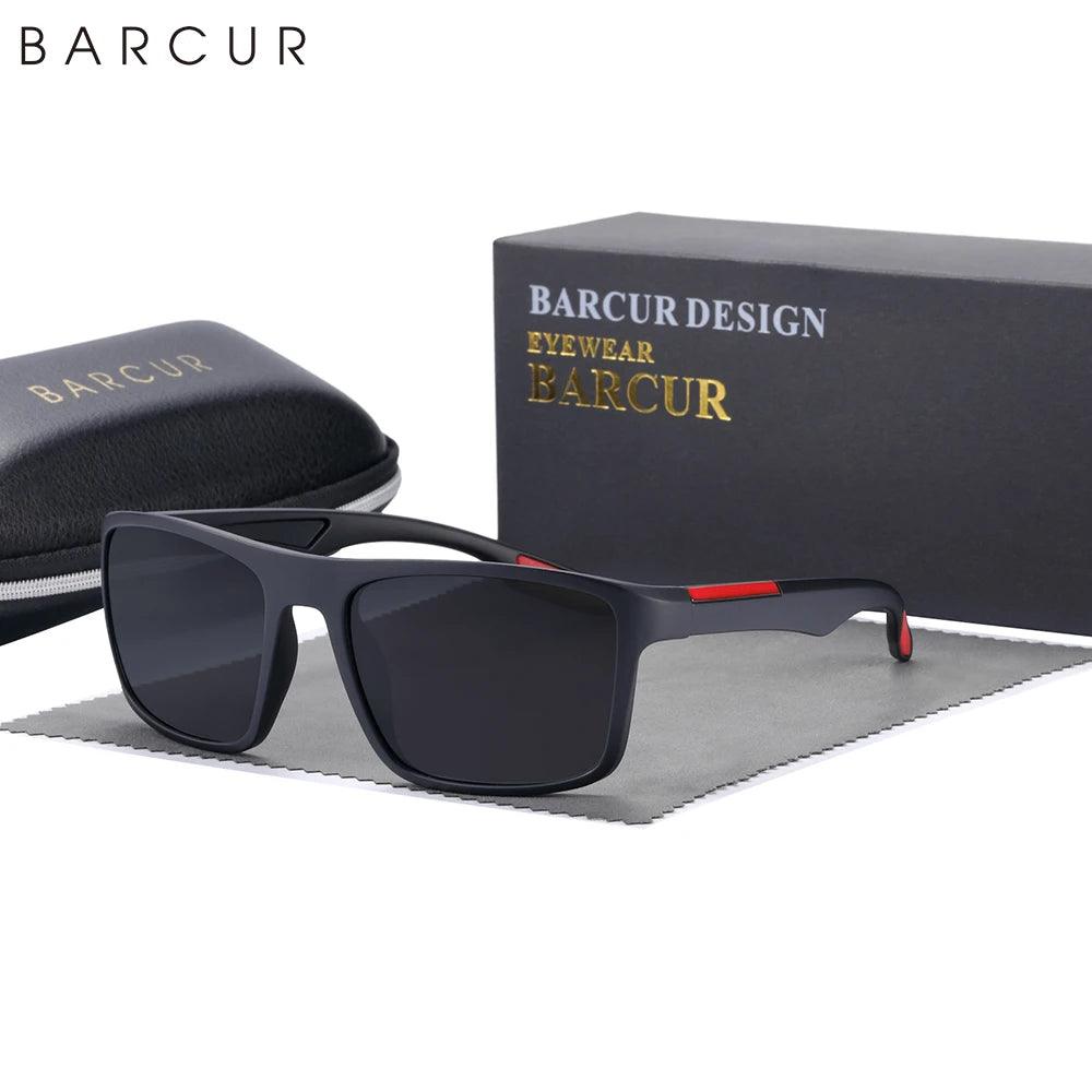 BARCUR TR90 Mens Sunglasses Polarized Ultralight Sports Sun Glasses For Women Square Eyewear UV400 Protection Eyewear Oculos - E-line.com