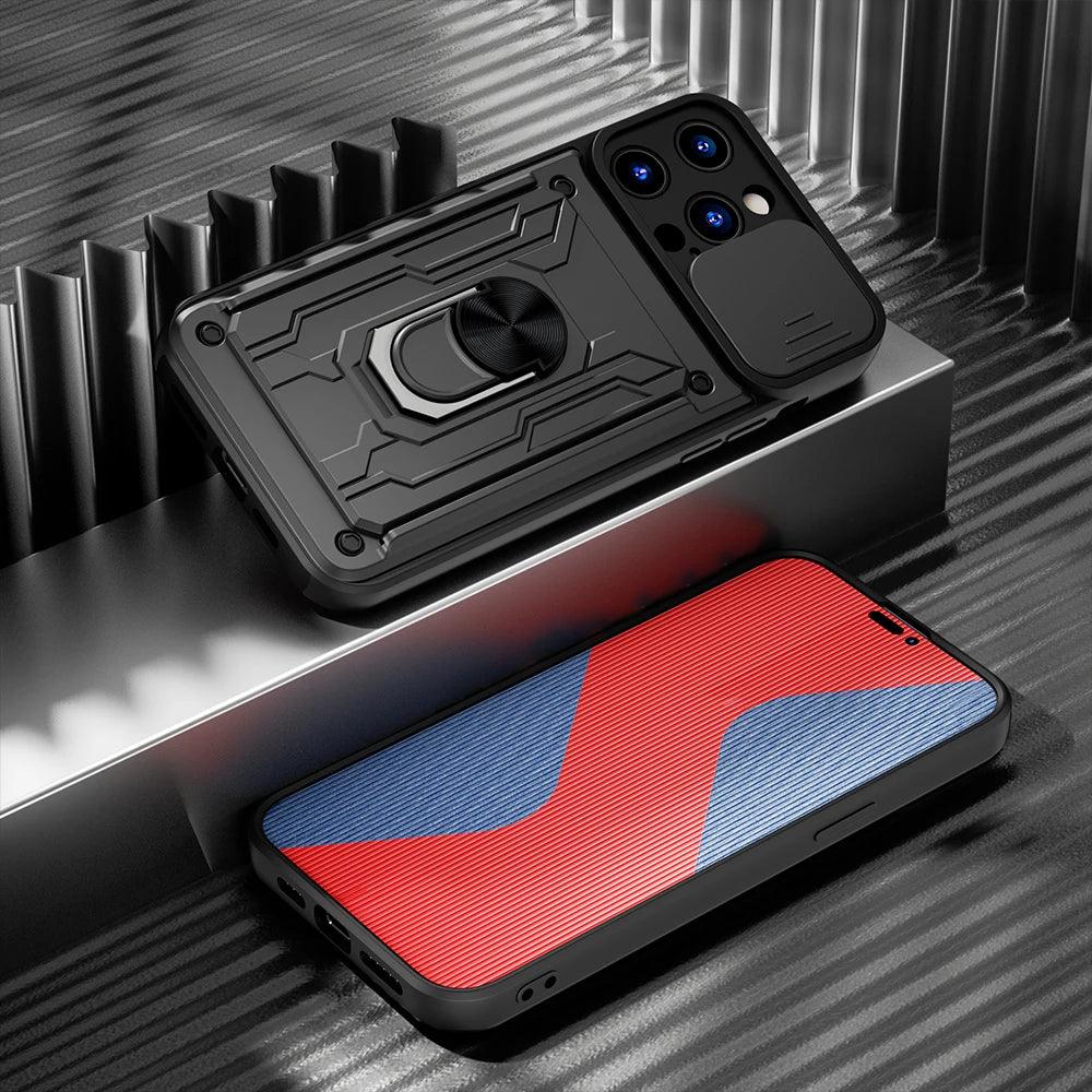 Peatkop Shockproof Case for iPhone 14 Pro Max 14Plus SE 2022 Card Bag Camera Protection Ring Phone Cover for iPhone 11 12 13 Pro - E-line.com