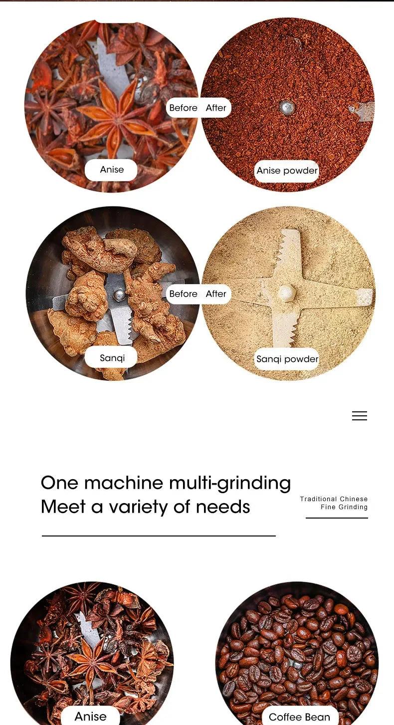 Electric Multifunctional New Grinder Coffee Kitchen Beans Cereal Nuts Spices Grains Grinder Machine For Home Coffee Grinders - E-line.com
