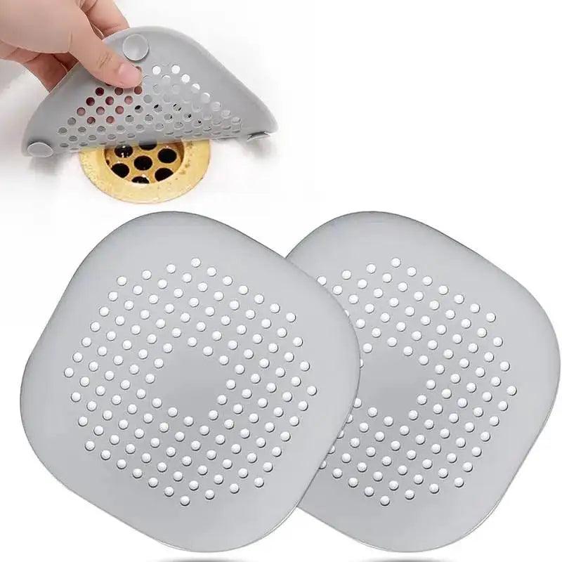 Durable Silicone Square Shower Drain Cover Prevents Sink Clogging, Shower Drain Strainer, Adsorption Sink Strainer, Convenient