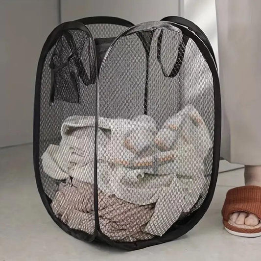 Mesh Pop-up Laundry Basket, Laundry Basket, Foldable Dirty Clothes Storage Basket, Large Capacity Storage Basket - E-line.com