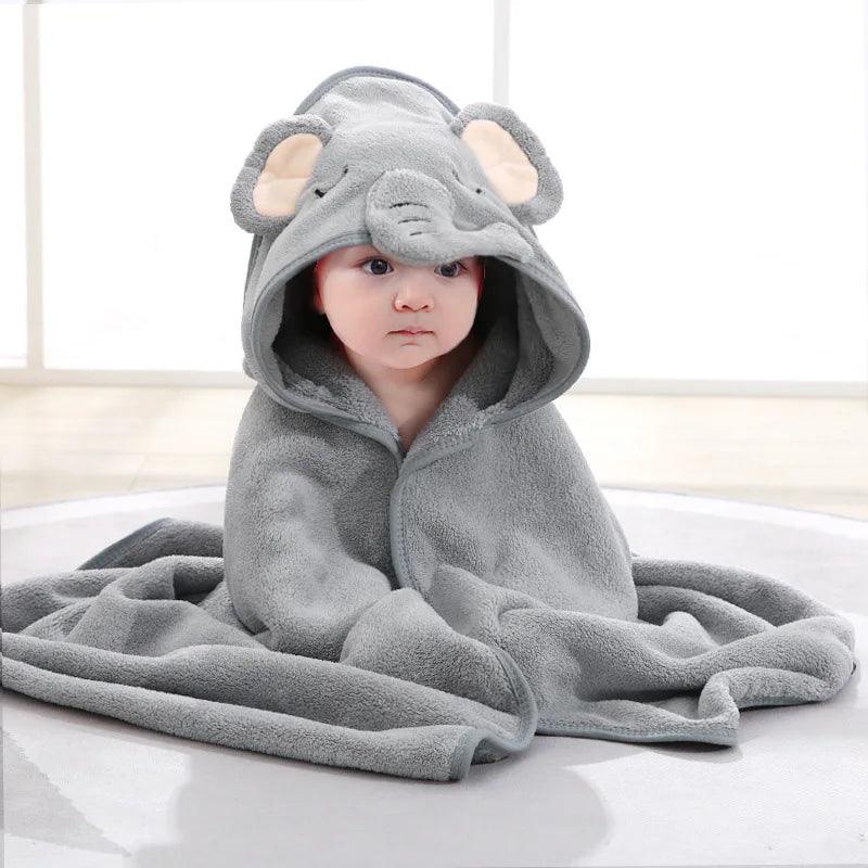 Cartoon Animal Baby Bath Towels Soft Newborn Hooded Towel Blanket Toddler Bathrobe Warm Sleeping Swaddle Wrap for Boys Girls - E-line.com