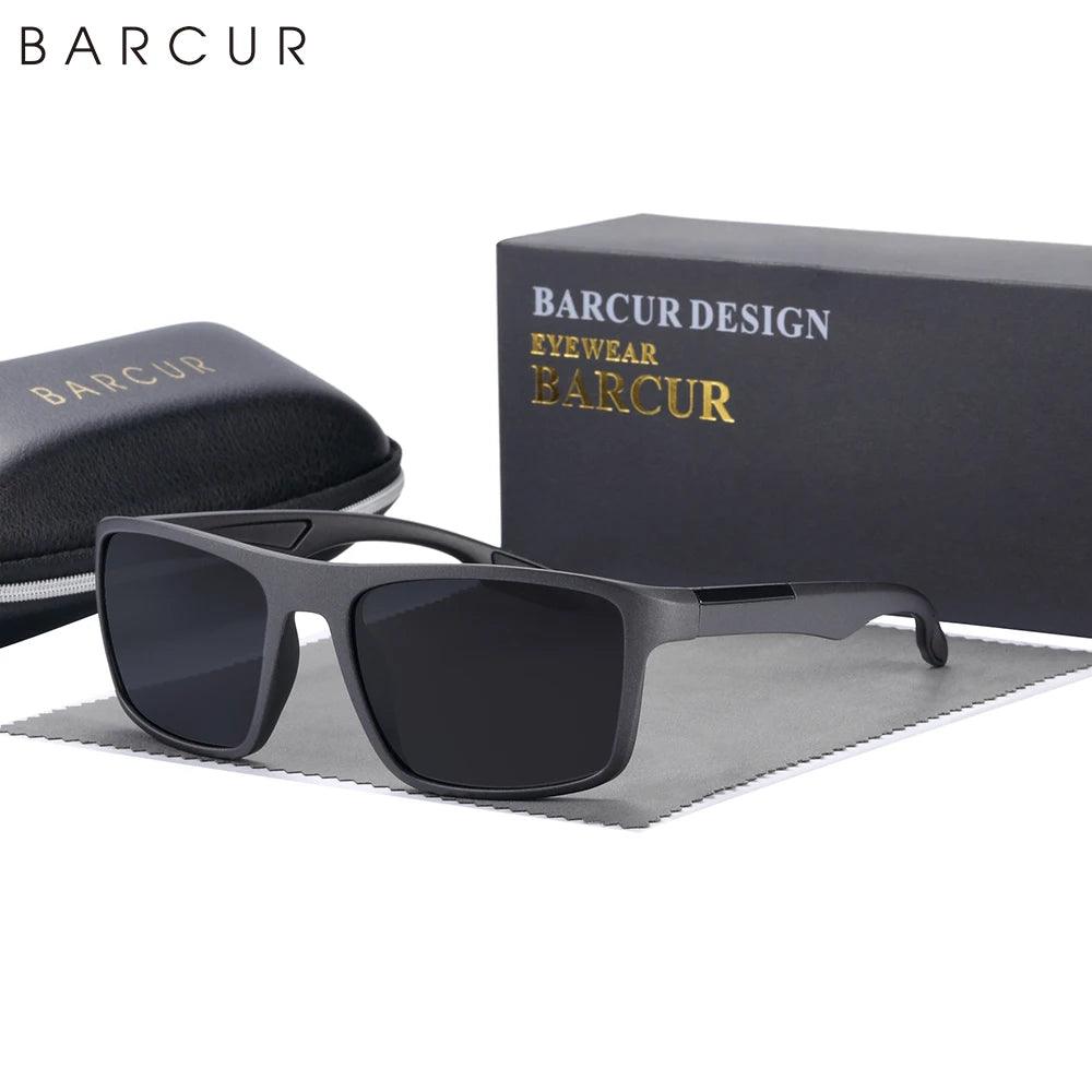 BARCUR TR90 Mens Sunglasses Polarized Ultralight Sports Sun Glasses For Women Square Eyewear UV400 Protection Eyewear Oculos - E-line.com
