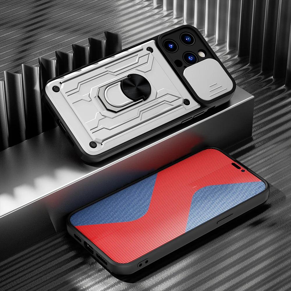 Peatkop Shockproof Case for iPhone 14 Pro Max 14Plus SE 2022 Card Bag Camera Protection Ring Phone Cover for iPhone 11 12 13 Pro - E-line.com
