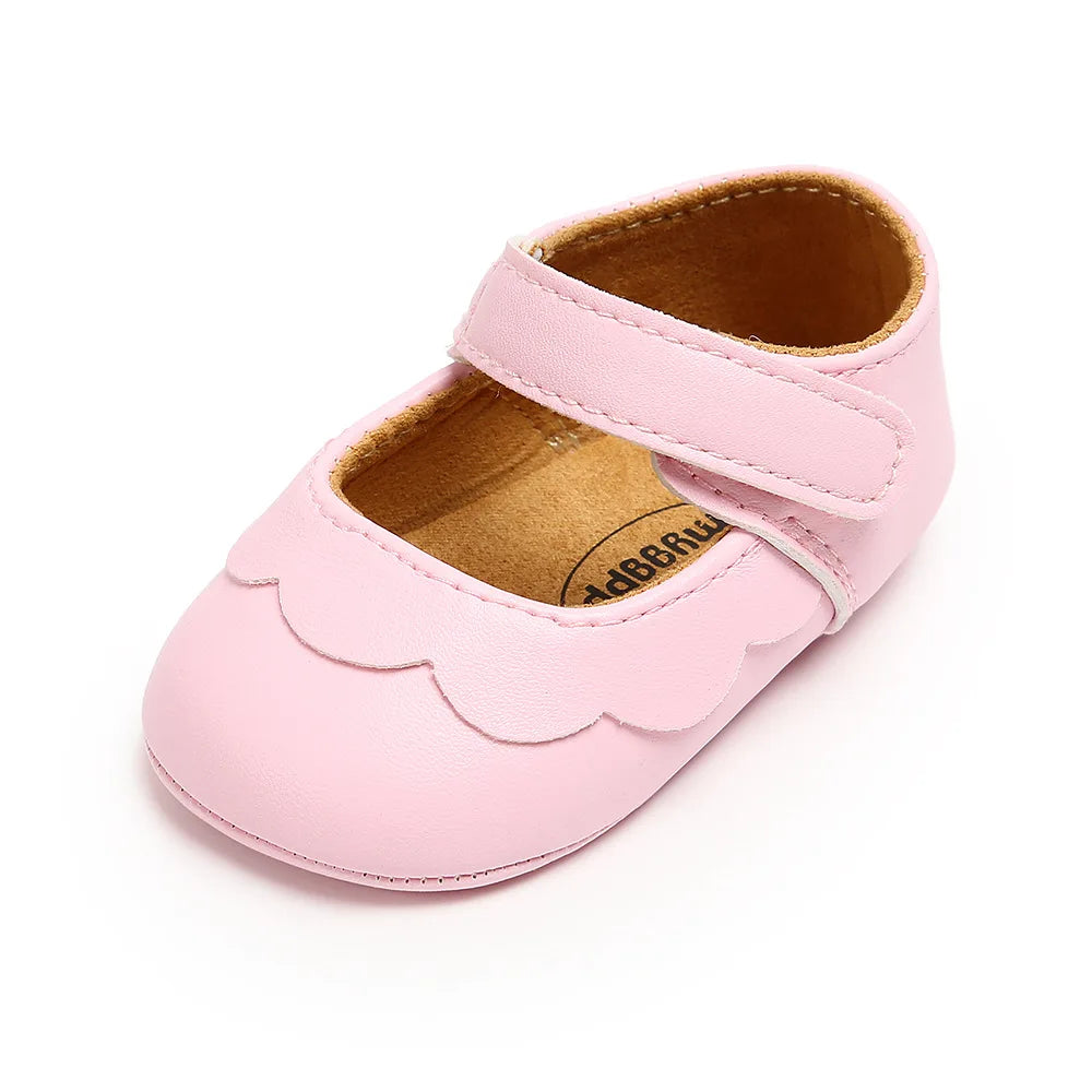 Meckior Baby Girl Shoes Leather Rubber Sole Anti-slip Toddler First Walkers Infant Crib Shoes Newborn Girl New Baby Shoes