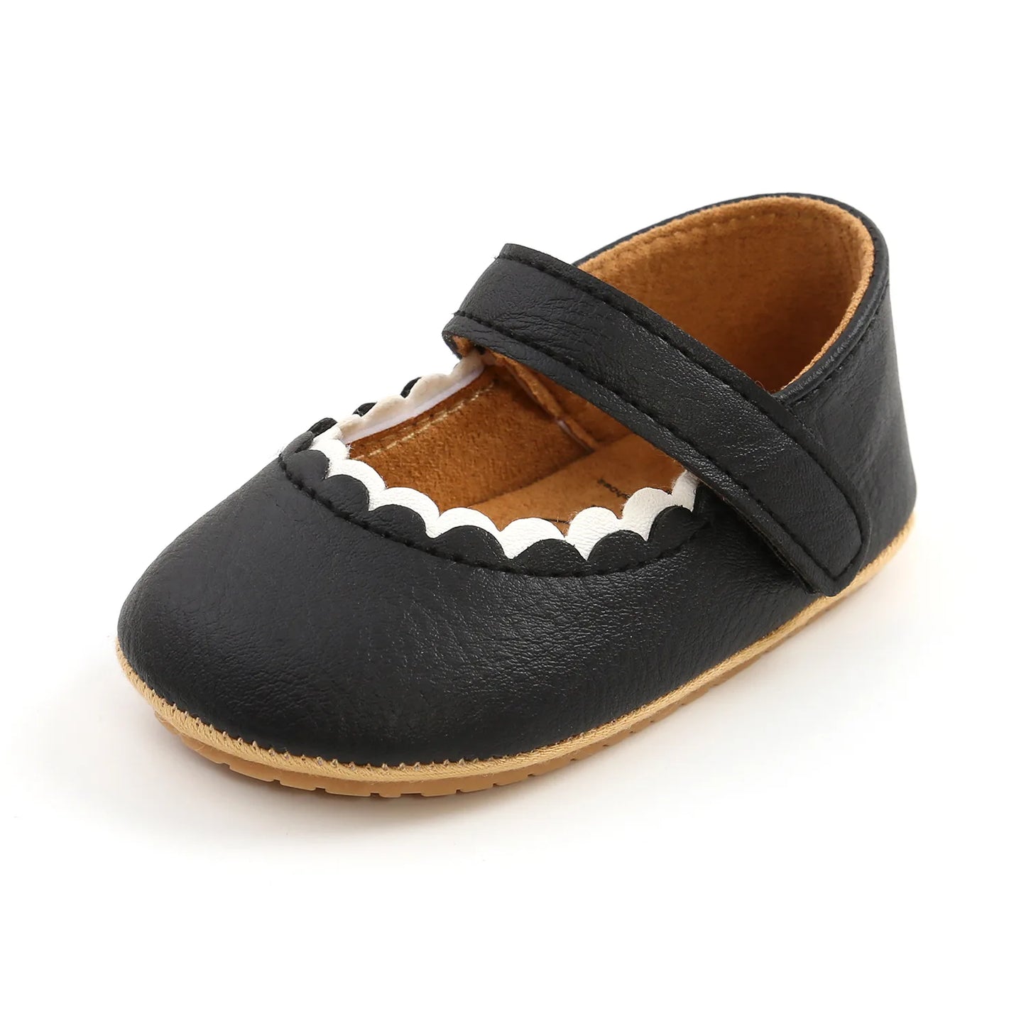 Meckior Baby Girl Shoes Leather Rubber Sole Anti-slip Toddler First Walkers Infant Crib Shoes Newborn Girl New Baby Shoes
