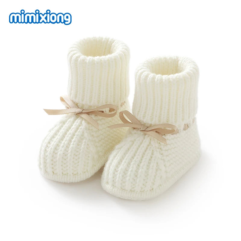 Baby First Walkers Breathable Anti-slip Knitted Newborn Infant Boys Girls Solid Booties Prewalkers 0-18m Toddler Unisex Footwear