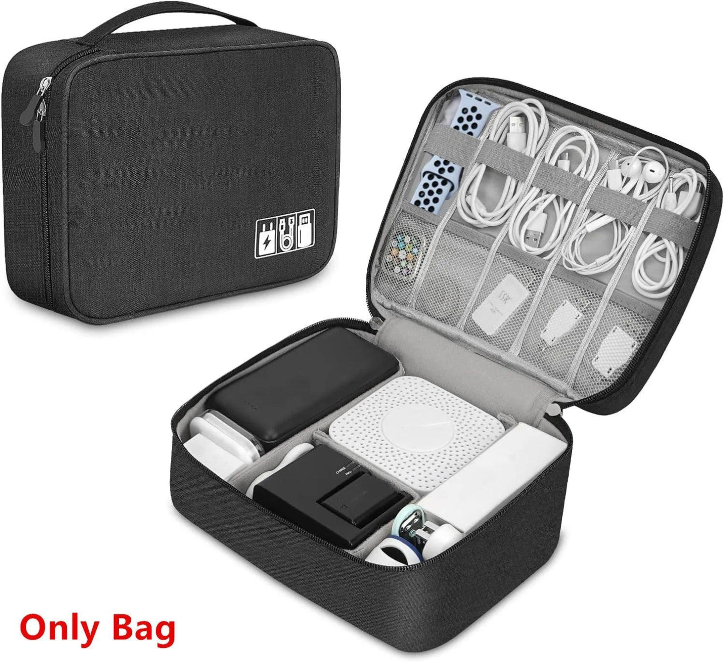 Cable Storage Bag Waterproof Digital Electronic Organizer Portable USB Data Line Charger Plug Storage Bag Travel Cable Organizer - E-line.com