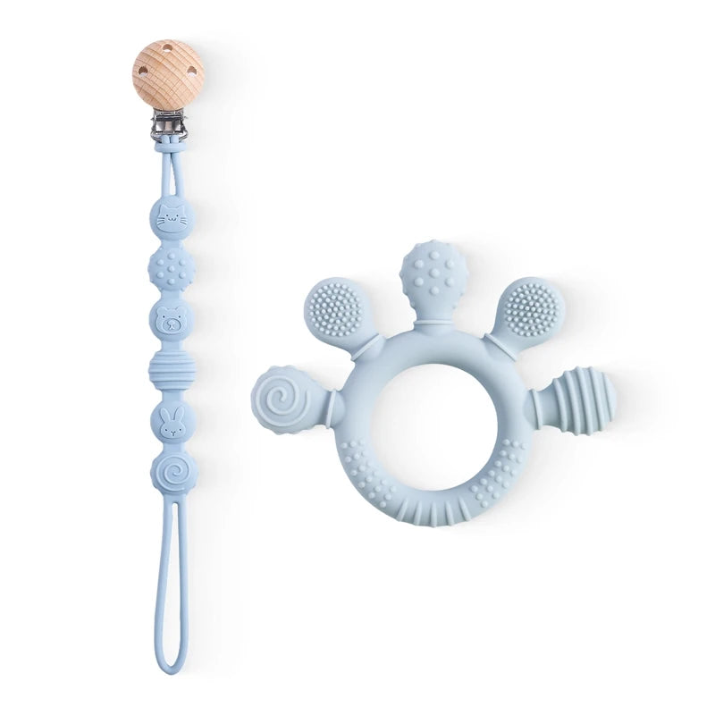 Baby Silicone Teether Infant Pacifier Chain Clip Food Grade Silicone Soother Chain Nipple Holder  Baby Nursing Good Teething Toy