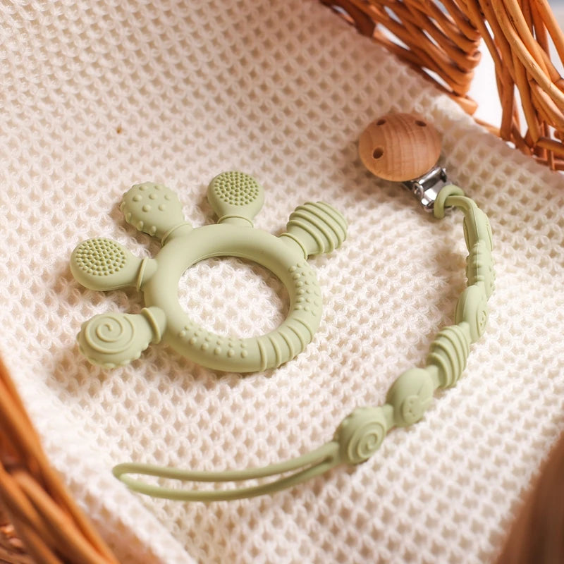 Baby Silicone Teether Infant Pacifier Chain Clip Food Grade Silicone Soother Chain Nipple Holder  Baby Nursing Good Teething Toy