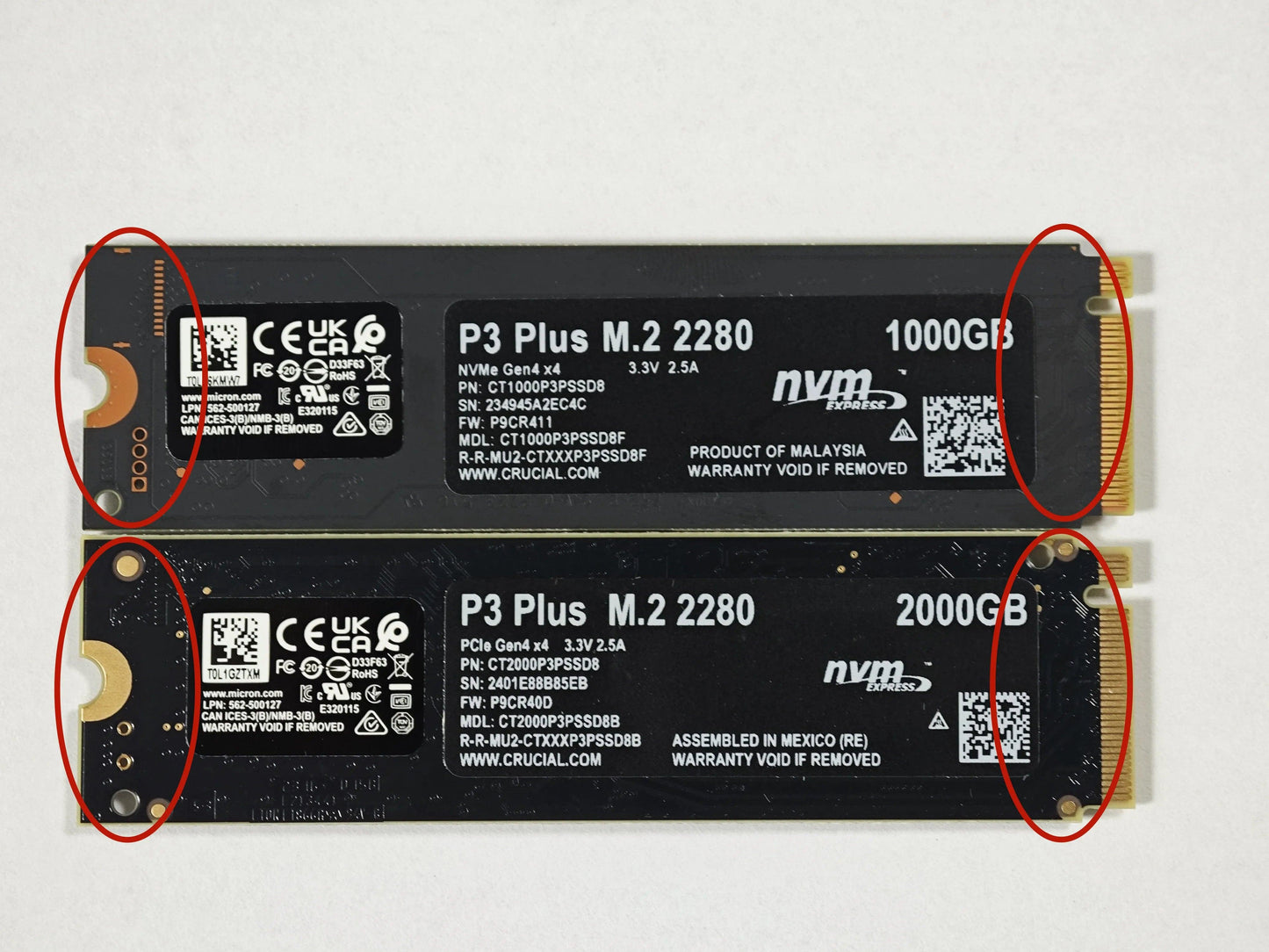 Crucial P3 Plus 2TB 1TB 500GB PCIe Gen4 3D NAND NVMe M.2 2280 SSD, up to 5000MB/s  Solid State Drive Disk(OEM Package)