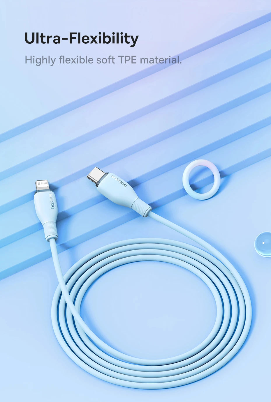 Baseus USB C Cable For IPhone 14 13 12 11 pro Max XS 20W Fast Charging Cable Type C Date Wire For iPad Macbook TPE