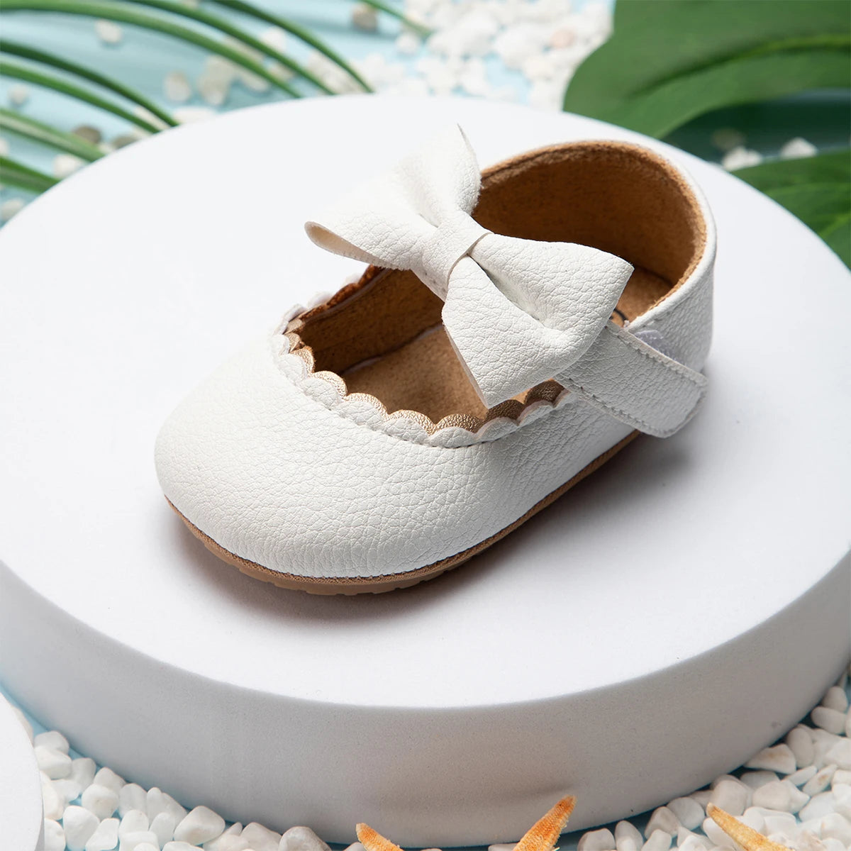Meckior Baby Girl Shoes Leather Rubber Sole Anti-slip Toddler First Walkers Infant Crib Shoes Newborn Girl New Baby Shoes
