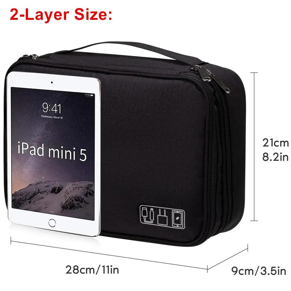 Cable Storage Bag Waterproof Digital Electronic Organizer Portable USB Data Line Charger Plug Storage Bag Travel Cable Organizer - E-line.com