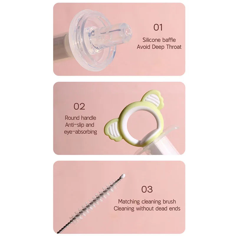 Baby Medicine Feeder Needle Feeder BPA-Free Children Food Grade Squeeze Dropper Dispenser Anti-Choke Medicine Dropper Pacifier