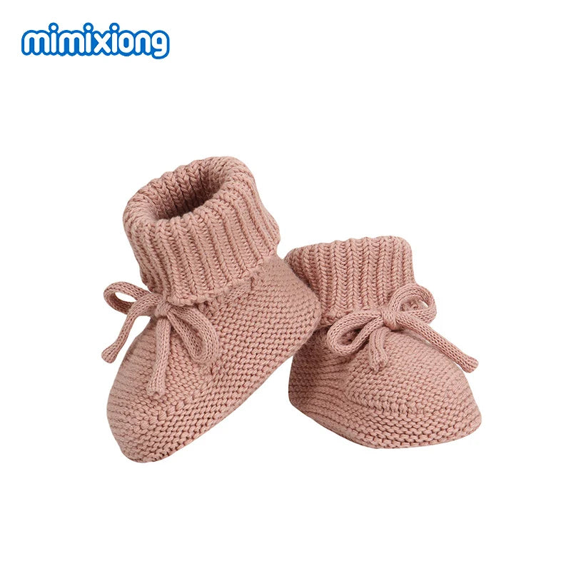 Baby First Walkers Breathable Anti-slip Knitted Newborn Infant Boys Girls Solid Booties Prewalkers 0-18m Toddler Unisex Footwear
