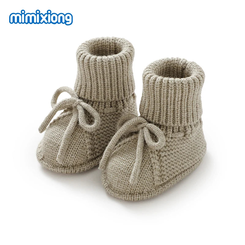 Baby First Walkers Breathable Anti-slip Knitted Newborn Infant Boys Girls Solid Booties Prewalkers 0-18m Toddler Unisex Footwear