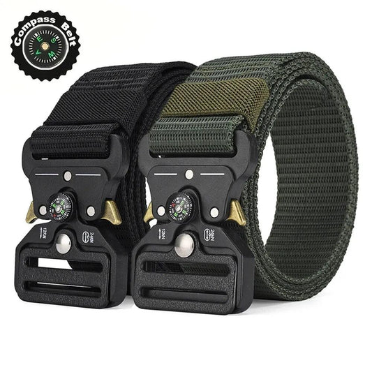 Men's Belt Outdoor Multi Function Compass Belt High Quality Canvas For Nylon Male Luxury Belts Women's Sports Jeans Neutral Belt - E-line.com