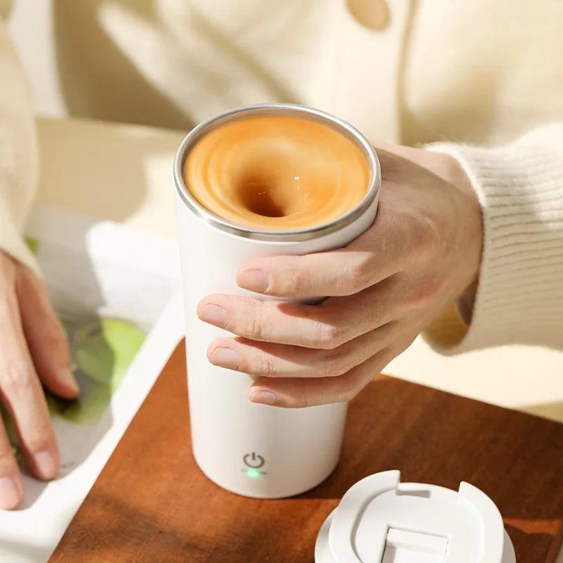 Electric Magnetic Automatic Mixing Cup USB Rechargeable Household Waterproof Bottle 400ML Milk Coffee Blender Self Mixing Mug - E-line.com