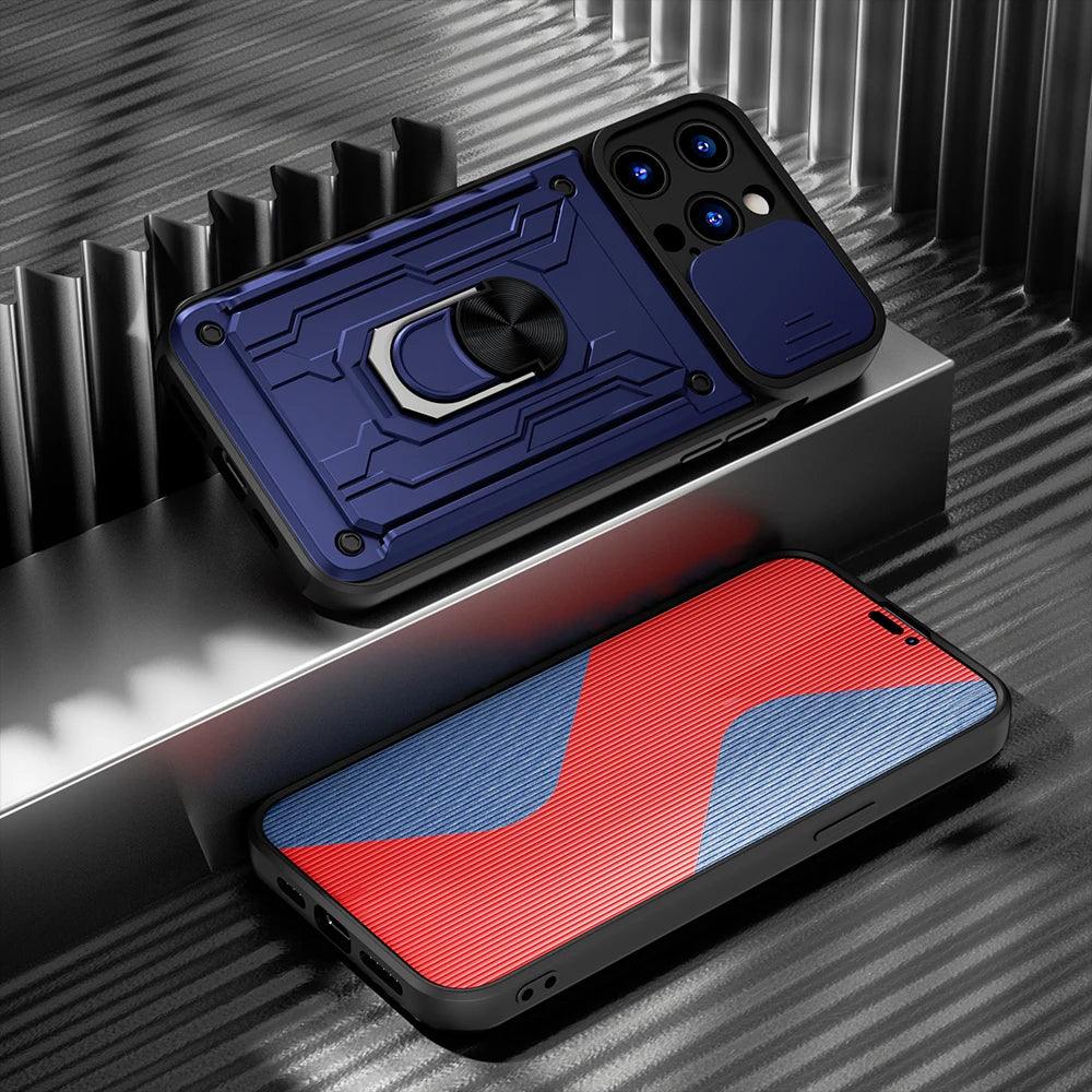 Peatkop Shockproof Case for iPhone 14 Pro Max 14Plus SE 2022 Card Bag Camera Protection Ring Phone Cover for iPhone 11 12 13 Pro - E-line.com