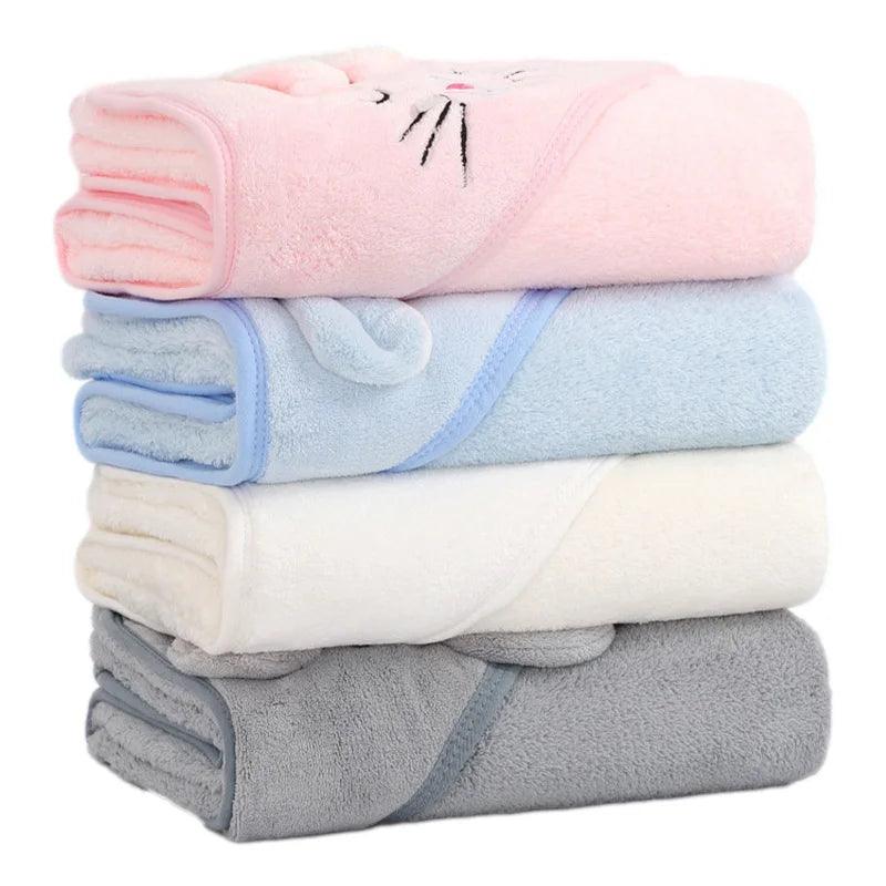 Cartoon Animal Baby Bath Towels Soft Newborn Hooded Towel Blanket Toddler Bathrobe Warm Sleeping Swaddle Wrap for Boys Girls - E-line.com
