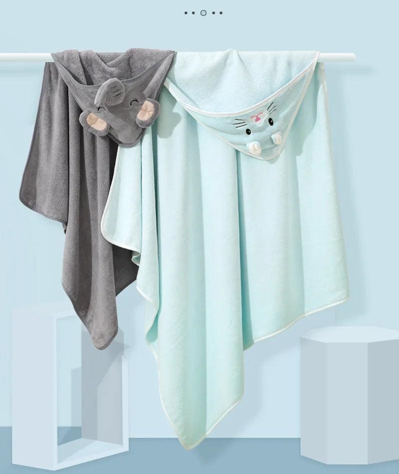 Cartoon Animal Baby Bath Towels Soft Newborn Hooded Towel Blanket Toddler Bathrobe Warm Sleeping Swaddle Wrap for Boys Girls - E-line.com