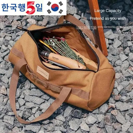 Cylinder Handheld Storage Bag Large Capacity Thickened Camping Tent Peg Bag Sundries Storage Bag Tool Bag - E-line.com