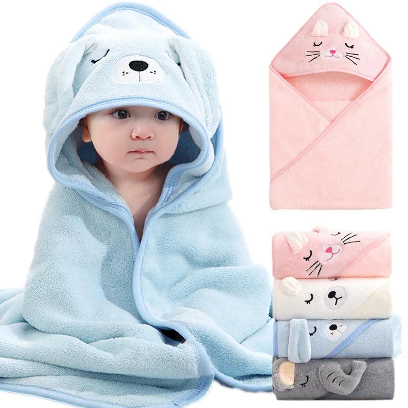 Cartoon Animal Baby Bath Towels Soft Newborn Hooded Towel Blanket Toddler Bathrobe Warm Sleeping Swaddle Wrap for Boys Girls - E-line.com