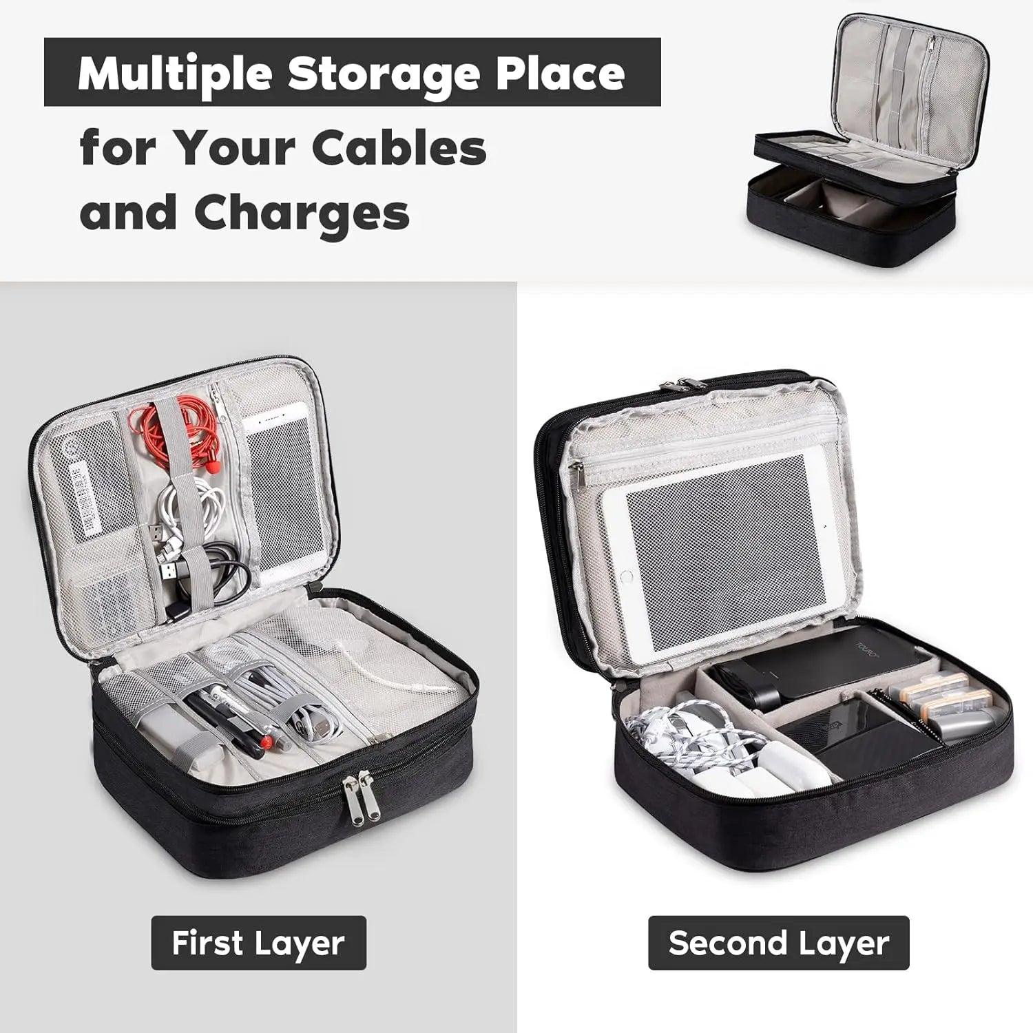 Cable Storage Bag Waterproof Digital Electronic Organizer Portable USB Data Line Charger Plug Storage Bag Travel Cable Organizer - E-line.com