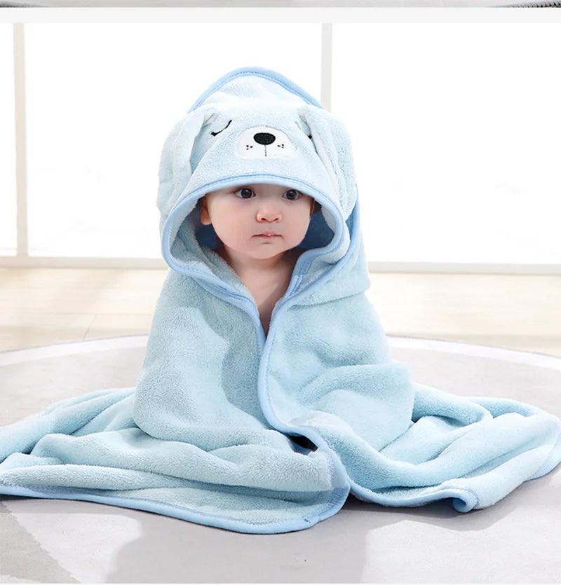 Cartoon Animal Baby Bath Towels Soft Newborn Hooded Towel Blanket Toddler Bathrobe Warm Sleeping Swaddle Wrap for Boys Girls - E-line.com