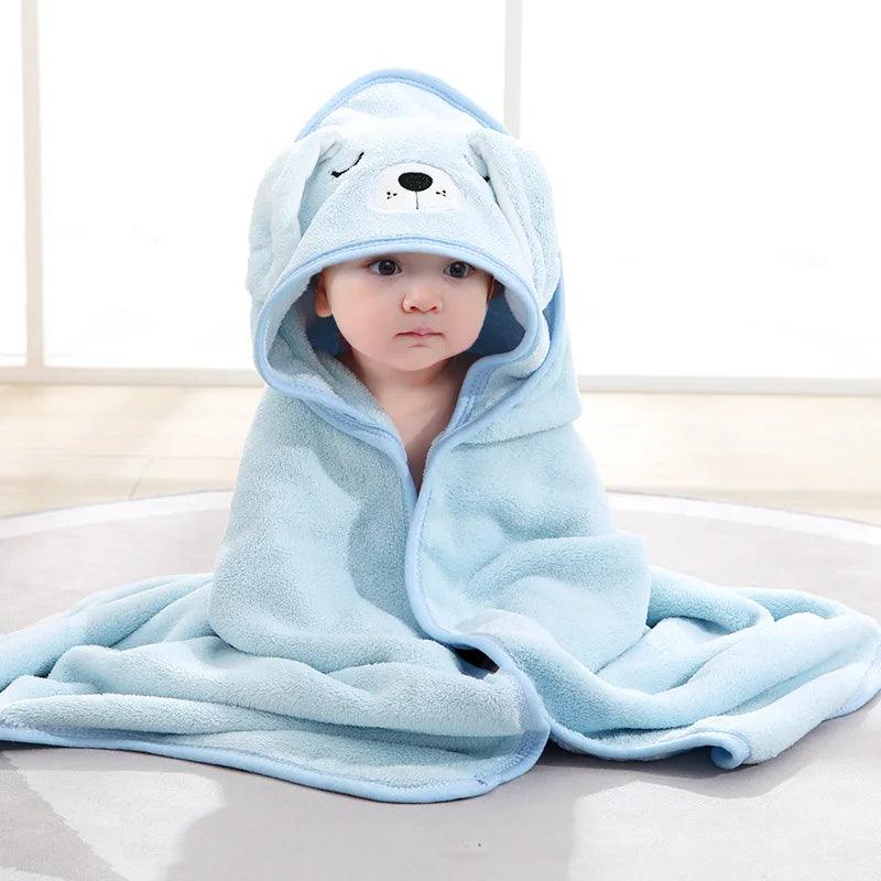 Cartoon Animal Baby Bath Towels Soft Newborn Hooded Towel Blanket Toddler Bathrobe Warm Sleeping Swaddle Wrap for Boys Girls - E-line.com