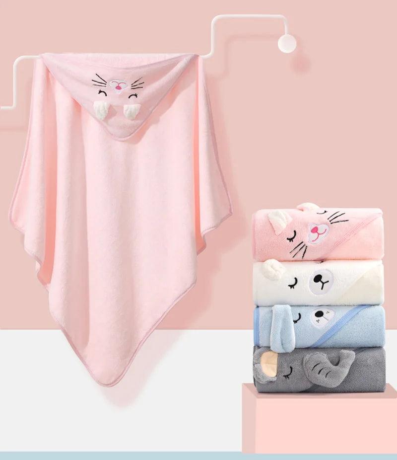 Cartoon Animal Baby Bath Towels Soft Newborn Hooded Towel Blanket Toddler Bathrobe Warm Sleeping Swaddle Wrap for Boys Girls - E-line.com