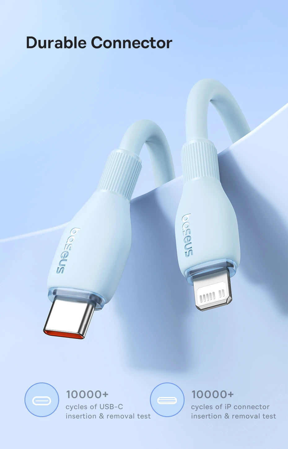 Baseus USB C Cable For IPhone 14 13 12 11 pro Max XS 20W Fast Charging Cable Type C Date Wire For iPad Macbook TPE