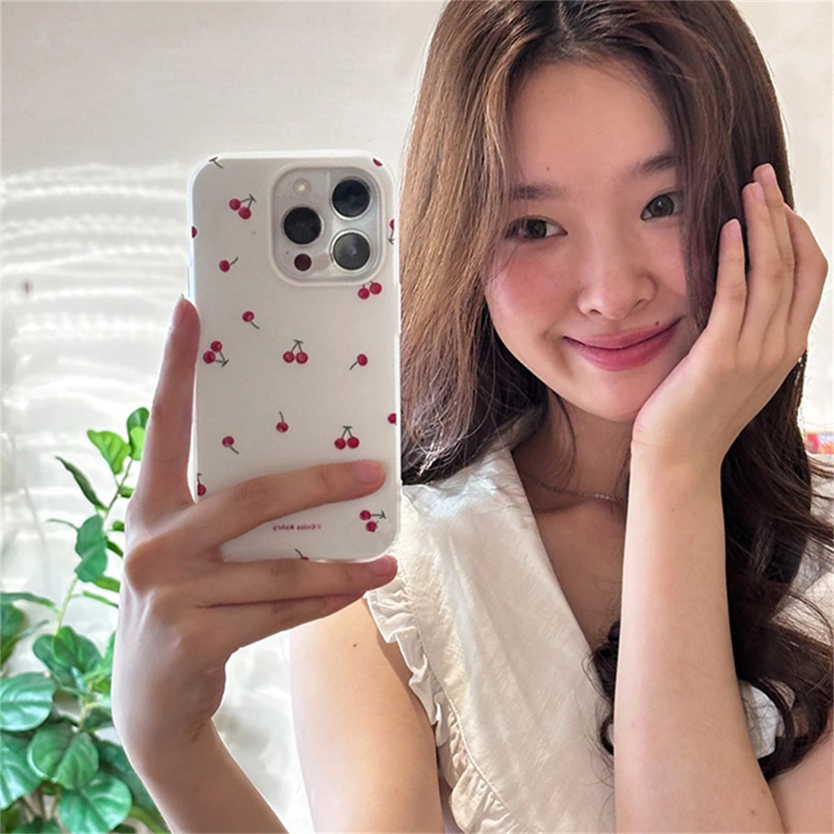 Cute Cartoon Cherry Phone Case For iPhone 16 15 14 13 Pro Max 11 12 Mini XR XS Max 7 8 Plus SE 3 Stylish Shockproof Soft Cover