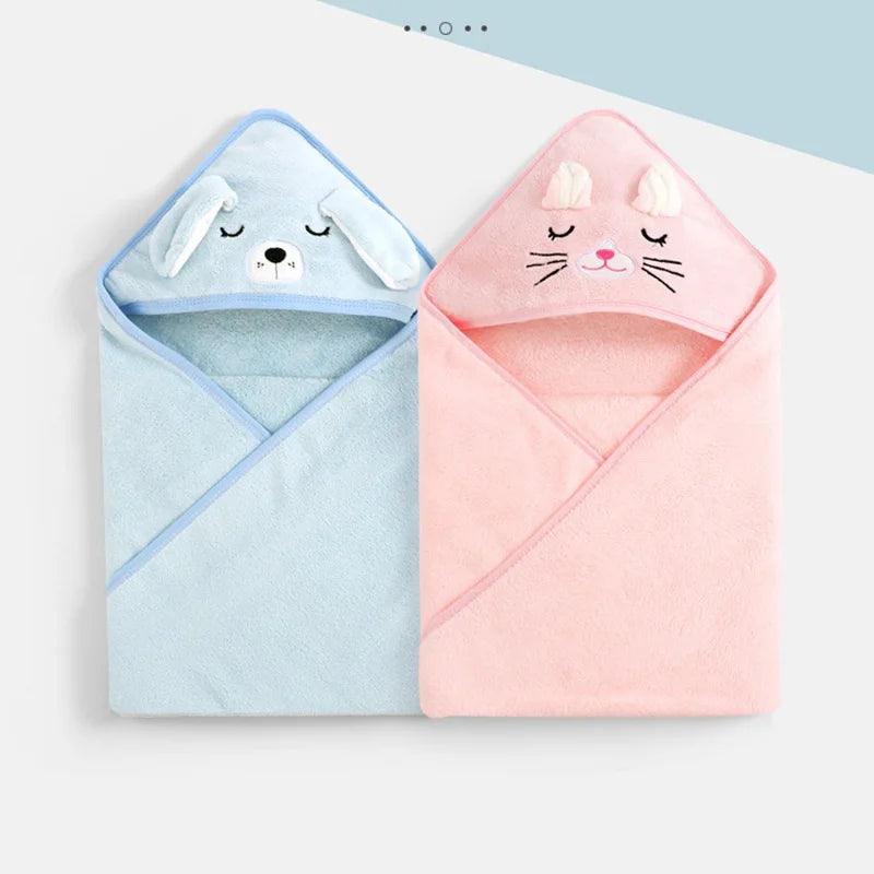Cartoon Animal Baby Bath Towels Soft Newborn Hooded Towel Blanket Toddler Bathrobe Warm Sleeping Swaddle Wrap for Boys Girls - E-line.com