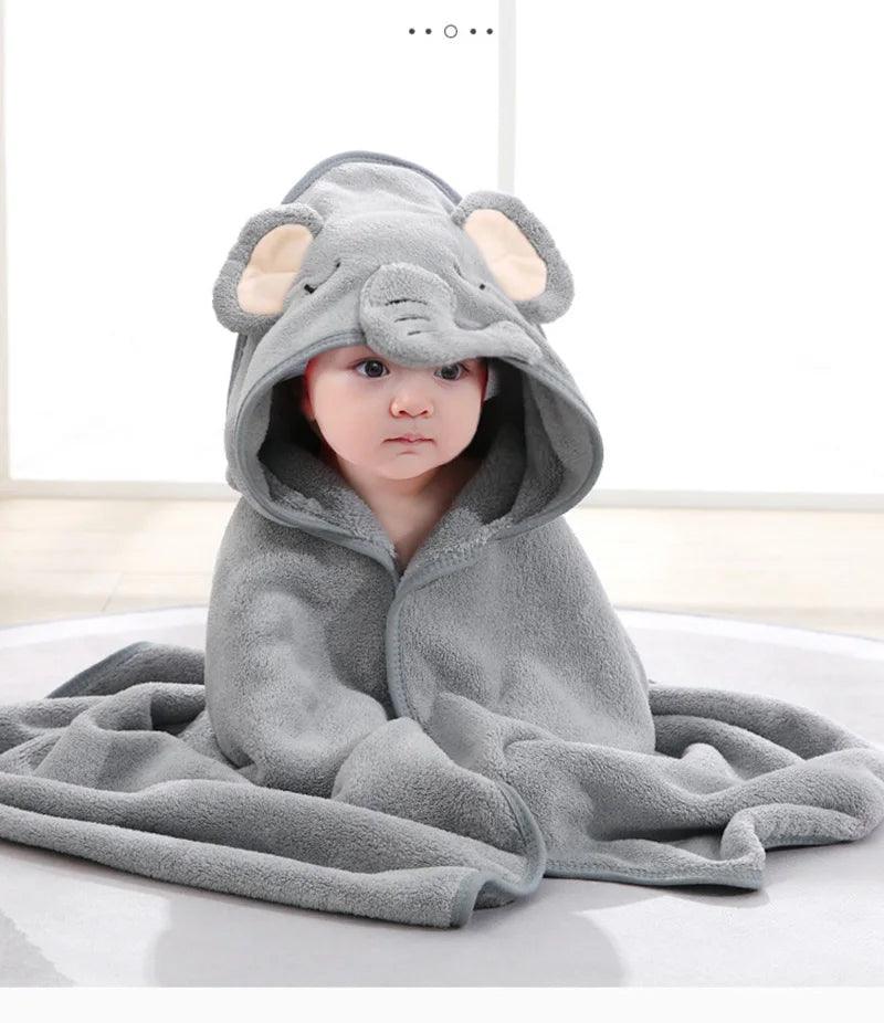 Cartoon Animal Baby Bath Towels Soft Newborn Hooded Towel Blanket Toddler Bathrobe Warm Sleeping Swaddle Wrap for Boys Girls - E-line.com