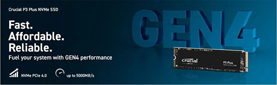 Crucial P3 Plus 2TB 1TB 500GB PCIe Gen4 3D NAND NVMe M.2 2280 SSD, up to 5000MB/s  Solid State Drive Disk(OEM Package)