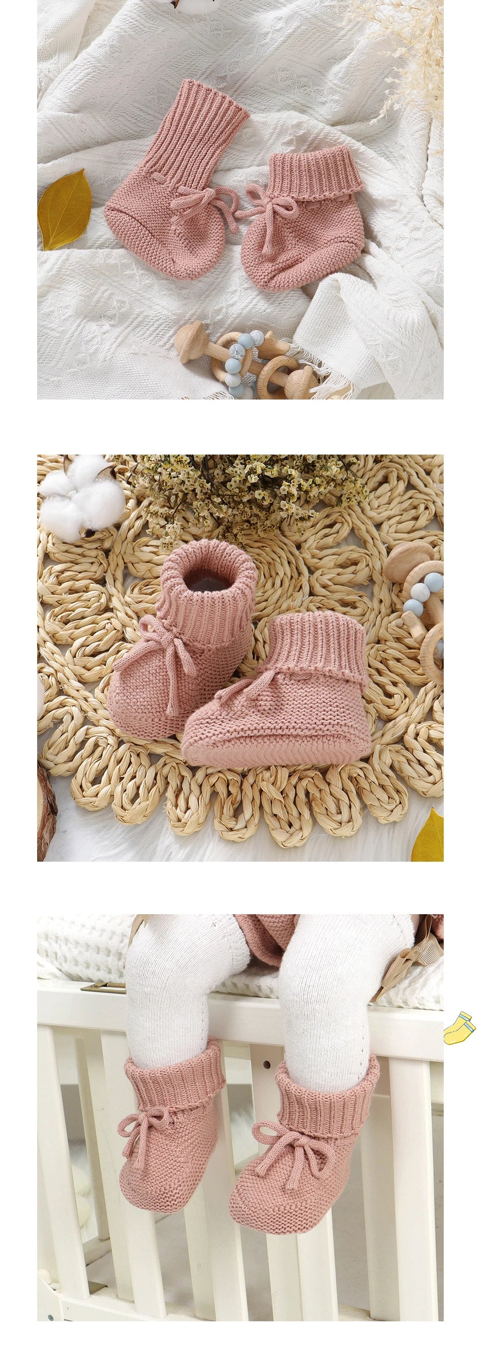 Baby First Walkers Breathable Anti-slip Knitted Newborn Infant Boys Girls Solid Booties Prewalkers 0-18m Toddler Unisex Footwear