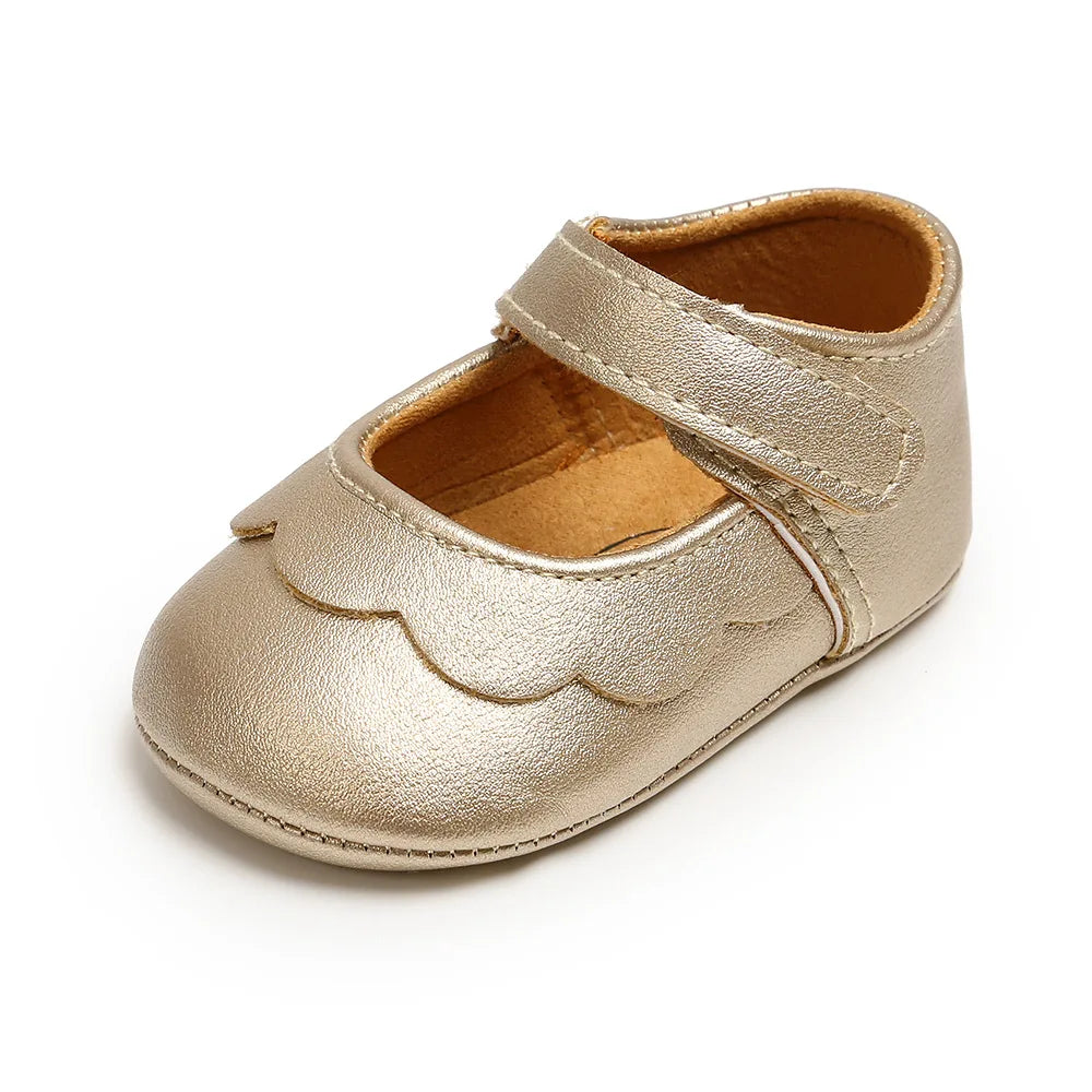 Meckior Baby Girl Shoes Leather Rubber Sole Anti-slip Toddler First Walkers Infant Crib Shoes Newborn Girl New Baby Shoes