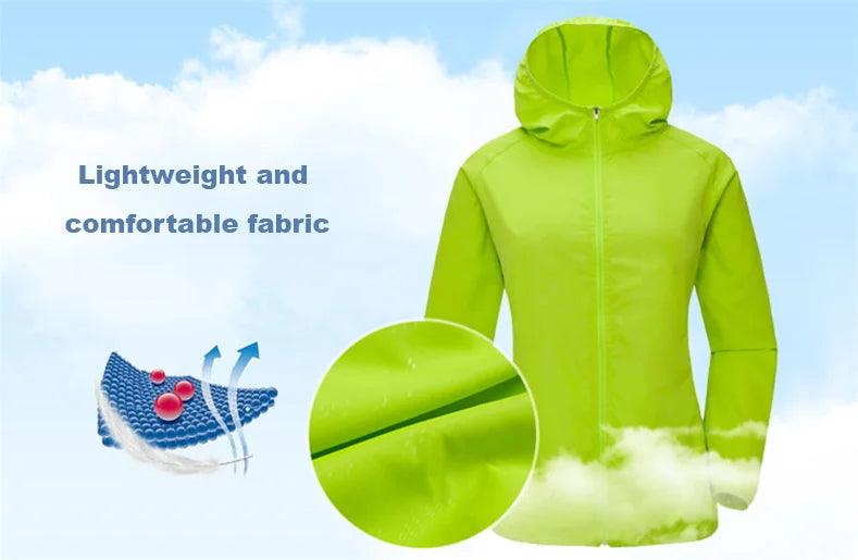 Camping Waterproof Jacket Men Women Windbreaker Men Raincoat Rain Jacket Men Waterproof Hiking Climbing Clothes Sun Protection - E-line.com
