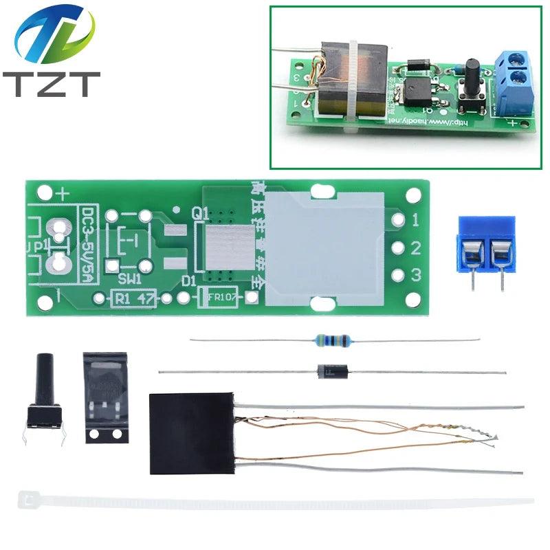 DC3-5V DIY Kit High Voltage Generator Arc Igniter Lighter Kit for DIY Electronic Production Suite - E-line.com